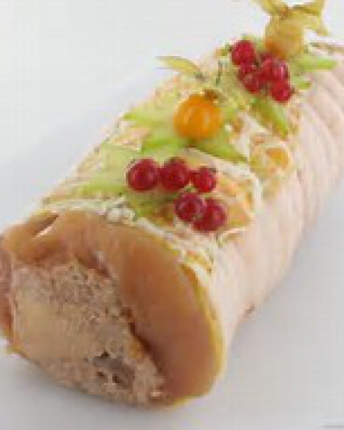 roti de chapon farci au foie gras de canard