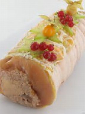 roti de chapon farci au foie gras de canard