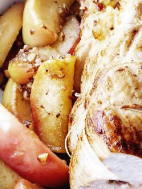 Roti de dinde farci aux pommes et camembert