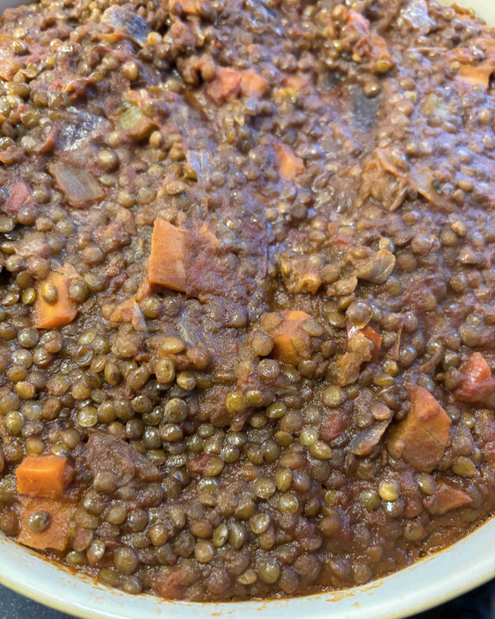 Ragout de lentilles aux oignons